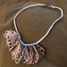 Anthropologie Jewelry | Anthropologie Leather And Rope Necklace | Color: Pink/White | Size: Os
