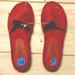 Free People Shoes | Free People Red Woven Slides Sandals Espadrille Size 6.5 Made In Spain | Color: Red | Size: 6.5