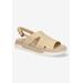 Extra Wide Width Women's Kato Sandal by Bella Vita in Natural Woven (Size 11 WW)
