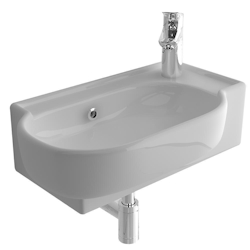 Design Mini Waschbecken Keramik Handwaschbecken 45 cm breit Gäste-WC Lösung Zeitloses Design