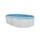 Steinbach Stahlwandpool Set Highline – 012620 – 550 x 366 x 132 cm – Ovaler Pool in Weiß für bis zu 18.700 l Wasserinhalt – Mit winterfester Blauer Innenfolie und zahlreichem Zubehör