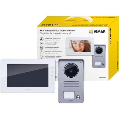 K40910 wandmontiertes 7-Zoll-LCD-Einfamilien-Freisprech-Video-Gegensprechanlage-Set - Vimar