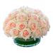 Flovery Real Touch Rose Arrangement In Glass Vase Polyester/Polysilk in Orange | 9 H x 12 W x 12 D in | Wayfair 583876053IP