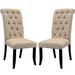 Red Barrel Studio® Tufted Parsons Chair Set Of 2 Upholstered, Solid Wood in Brown | 42 H x 20 W x 28 D in | Wayfair