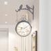 Red Barrel Studio® 16.92"H Retro Hanging Wall Clock Double Sided Home Garden Decor Glass/Metal in Black | 16.92 H x 7.87 W x 3.5 D in | Wayfair