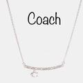 Coach Jewelry | Coach Signature Pave Bar Necklace (Matching Set Too!) | Color: Silver | Size: 16” Plus 2 Inches