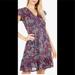 Michael Kors Dresses | Michael Michael Kors Women's Print Flutter-Sleeve Dress | Color: Black/Purple | Size: S