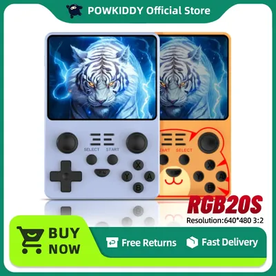 POWKIDDY New RGB20S Handheld Game Console Retro Open Source System RK3326 3.5-Inch 4:3 IPS Screen