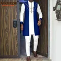 Vêtements africains Bazin Riche pour hommes deux vestes JOZip chemises FJ3 ensemble de pièces