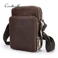 CONTACT'S – Mini sac à bandoulière en cuir véritable pour hommes pochette pour téléphone voyage