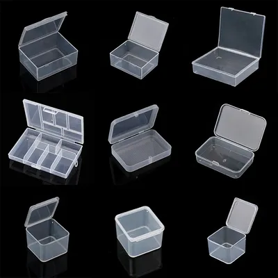 Boîtes de rangement transparentes avec couvercle rectangle en plastique petit conteneur de