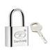 30mm Body Wide Stainless Steel Padlock Chrome Plated Shackle, Keyed Alike - Silver Tone