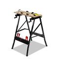 Multifunction Work Table and Sawhorse with Quick Clamp Pegs Tool Holders, Folding Workshop Repair Tool Table Trestle Shop Workbench Vice Work Table for Carpenter Builder, Maximum Load 220 lbs