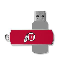 Utah Utes Solid Design 32GB Metal Twist USB Drive