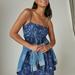 Lucky Brand Printed Mini Prep Dress - Women's Clothing Dresses Mini Dress in Indigo Multi, Size 2XL