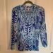 Lilly Pulitzer Tops | Euc Lilly Pulitzer Button Front Elsa ( Machine Washable!) Size Small | Color: Blue/White | Size: S