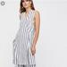 Free People Dresses | Free People Tuxedo Stripe Wrap Tunic Dress Size Xs Side Slits Blue White Euc B26 | Color: Blue/White | Size: Xs