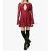 Free People Dresses | Free People Burgundy Lace Teen Witch Dress Key Hold Cleavage Fit & Flare Dress S | Color: Red | Size: S