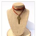 Free People Jewelry | Key Wrap Choker Suede Brown Deerskin Leather | Color: Brown/Tan | Size: Os