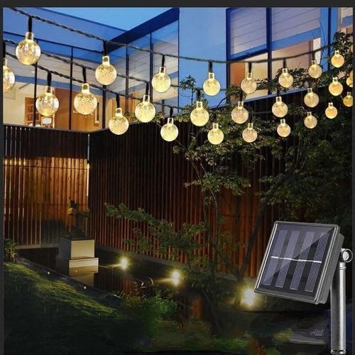 Solar Garden Lichterketten, 6,5 m 30 wasserdichte Kristallkugeln LED Lichterketten, 8 Modi