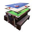 7Ft green Pool Table Billiard with Benches + Air Hockey + Tennis Table + Cover plan for table