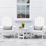 WINSOON 3-Piece All Weather HIPS Outdoor Folding Adirondack Chairs and Table Set