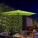 CQZK 10 X 6.5T Rectangular Patio Solar LED Lighted Outdoor Umbrellas, Steel in Green, Size 98.4 H in | Wayfair CQZK-20220525012