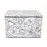 Baum Kid"s Coloring Lidded Large Trunk w/ Removable Divider & 4 Pack Of Washable Marker Fabric in Black/White | 17.7 H x 24.4 W x 16.1 D in | Wayfair