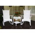 Tortuga Outdoor Portside 3 Piece Rocker Seating Group w/ Cushions Synthetic Wicker/All - Weather Wicker/Wicker/Rattan | Wayfair PSR2-C-WH