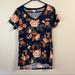 Lularoe Tops | Euc Lularoe Xs Christy Tee | Color: Blue/Orange | Size: Xs