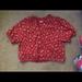 American Eagle Outfitters Tops | Nwt Ae Cottagecore Cropped Floral Peasant Blouse | Color: Red | Size: Xl