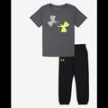 Under Armour Matching Sets | ' Under Armour 2 Piece Logo Rise T-Shirt And Joggers Set- Brand New With Tags | Color: Black/Gray | Size: Various