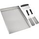 WELL GRILL 30x40CM Stainless Steel Plancha Plate with Scraper Set, Universal BBQ Grill Pan Accessories for Weber, Char-Broil, Burnhard, Uniflame, Landmann, Outback and Most Charcoal GasGrill