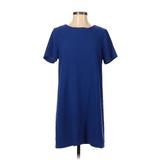 Bobeau Casual Dress - Shift: Blue Solid Dresses - Women's Size Small