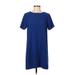 Bobeau Casual Dress - Shift: Blue Solid Dresses - Women's Size Small