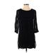 The Letter Casual Dress - Shift: Black Solid Dresses - Women's Size Small