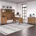 Somerset 72W Sit to Stand L Shaped Desk with Hutch and Cabinet in Gray