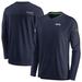 Men's Nike Navy Seattle Seahawks Sideline Coach Chevron Lock Up Long Sleeve V-Neck Performance T-Shirt