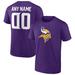 Men's Fanatics Branded Purple Minnesota Vikings Team Authentic Personalized Name & Number T-Shirt