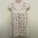 Anthropologie Tops | Anthropologie Meadow Rue Xs Glimmer Lace Sequin Ivory Ruffle Sleeveless Tank | Color: Cream | Size: Xs