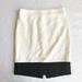 J. Crew Skirts | J.Crew No.2 Pencil Skirt Cream Black Colorblock Off White Ivory Boiled Wool Sz 2 | Color: Black/Cream | Size: 2