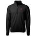 Men's Cutter & Buck Black Cornell Big Red Team Logo Cascade Eco Sherpa Fleece Quarter-Zip Pullover Jacket