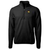 Men's Cutter & Buck Black Iowa Hawkeyes Team Logo Cascade Eco Sherpa Fleece Quarter-Zip Pullover Jacket