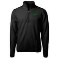 Men's Cutter & Buck Black North Texas Mean Green Team Logo Cascade Eco Sherpa Fleece Quarter-Zip Pullover Jacket