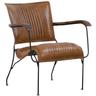 Fauteuil en cuir marron Romane