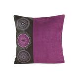 Leatherette and Fabric Accent Pillow - 17 H x 17 W x 1 L Inches