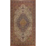 Pre-1900 Antique Floral Kerman Persian Large Wool Area Rug Handmade - 10'8" x 17'7"