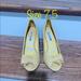 American Eagle Outfitters Shoes | American Eagle Yellow Wedged Heels- Size 7.5 | Color: Yellow | Size: 7.5