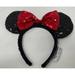 Disney Accessories | Disney Parks Minnie Mouse Black And Red Sequin Ears Headband | Color: Red | Size: Os