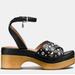 Coach Shoes | Coach Astor Studded Criss-Cross Platform Sandal | Color: Black/Silver | Size: 7